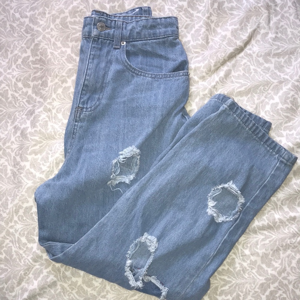 ASOS High waist patch jeans
